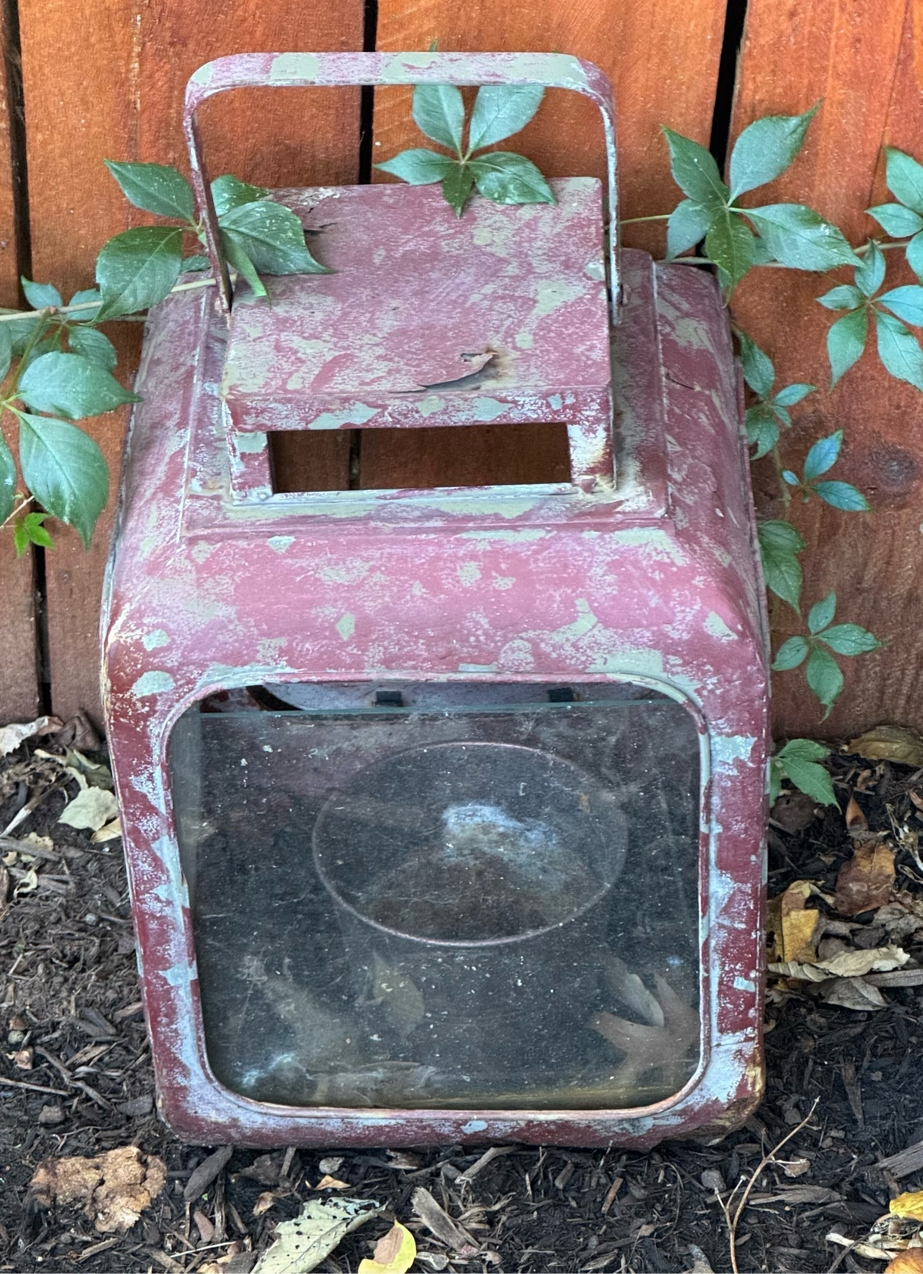 Distressed red lantern 