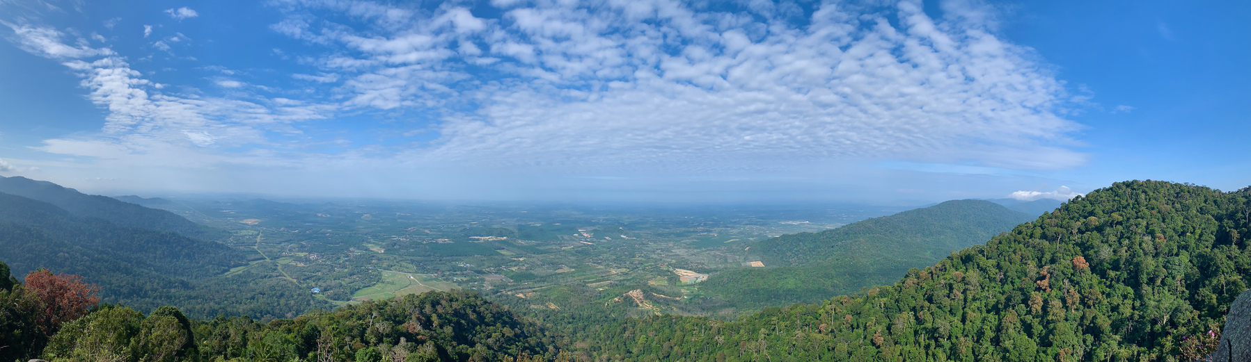 A panorama shot of the view from the summit