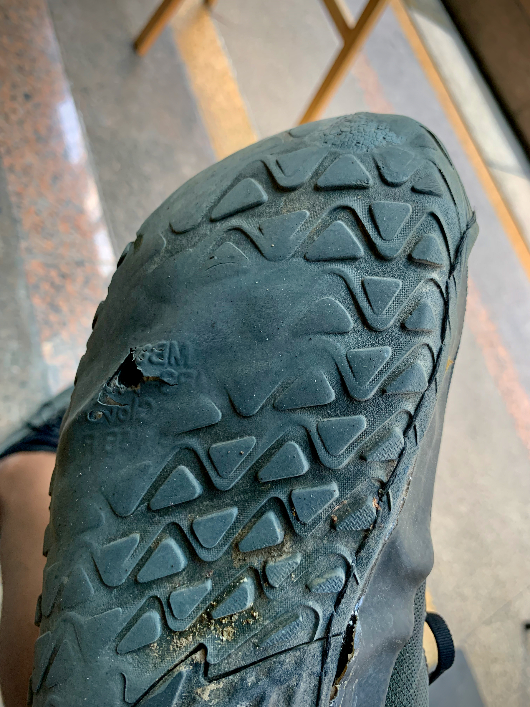 Worn out sole of a shoe