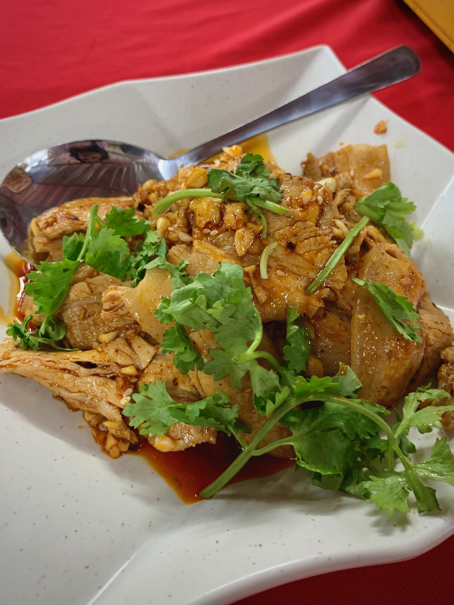 A Pork dish cooked in Chinese Sichuan Style