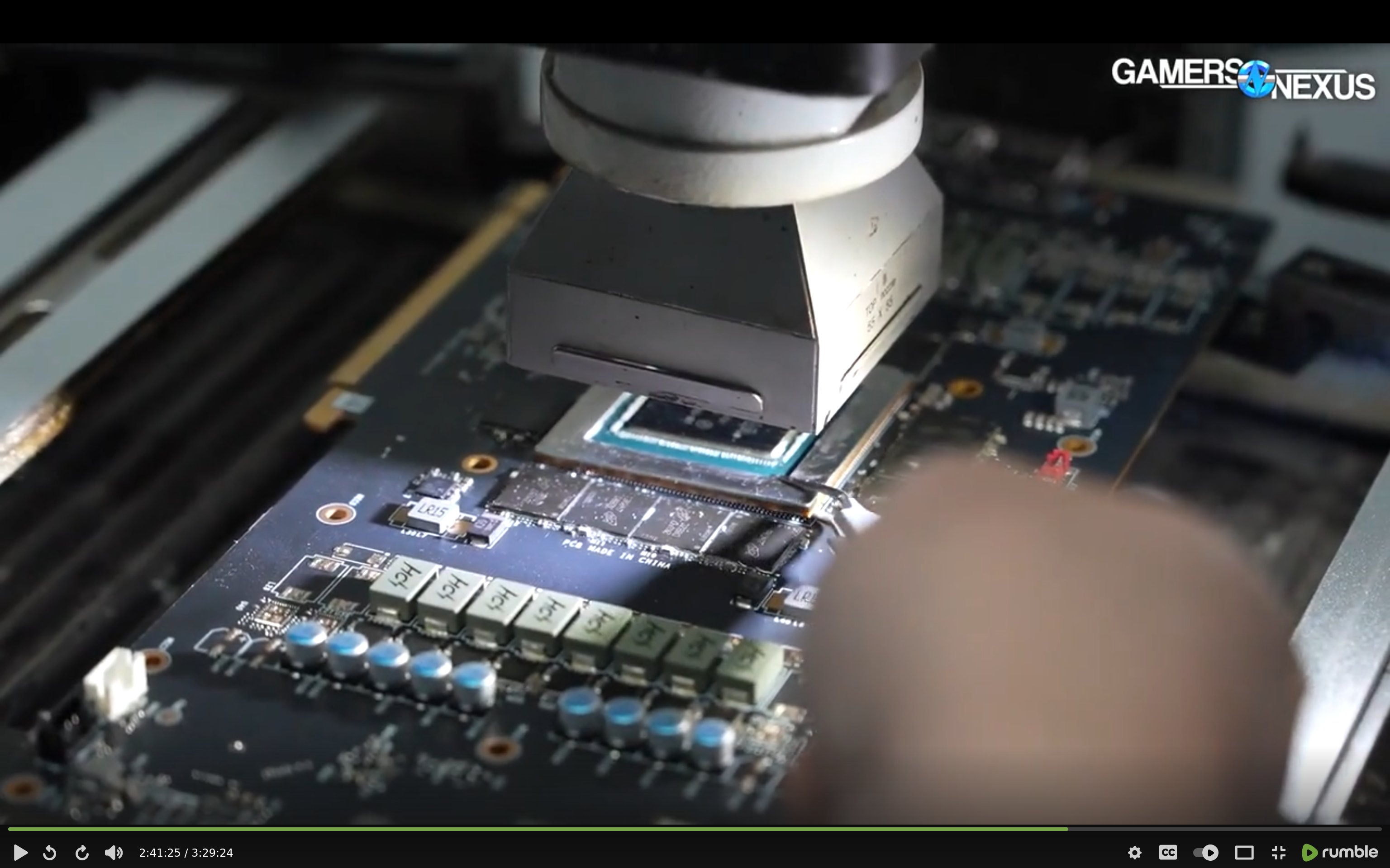 Removing a GPU from a PCB with heart and precision. And that's only the first step of a two-hour process.