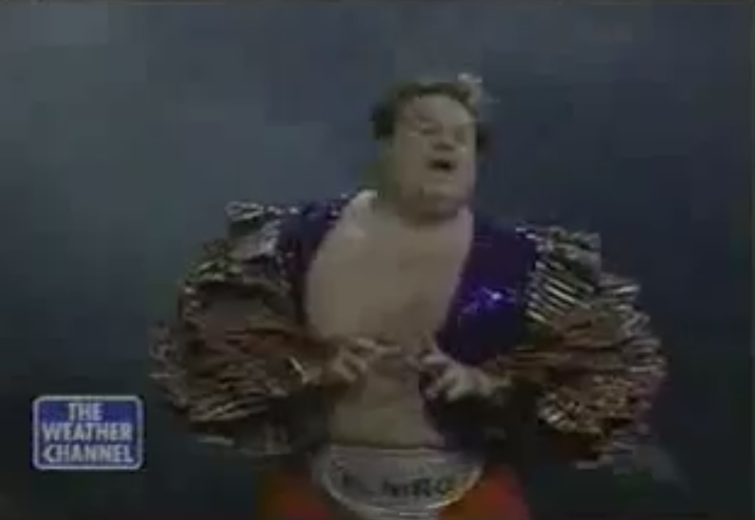 Screenshot of Chris Farley on SNL as "El Niño." 