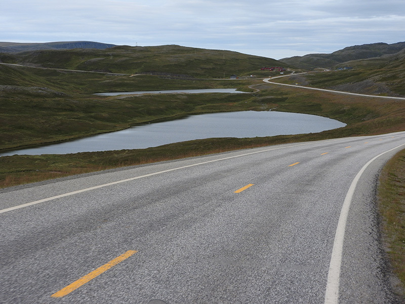 Norway scenery with a beautiful winding road