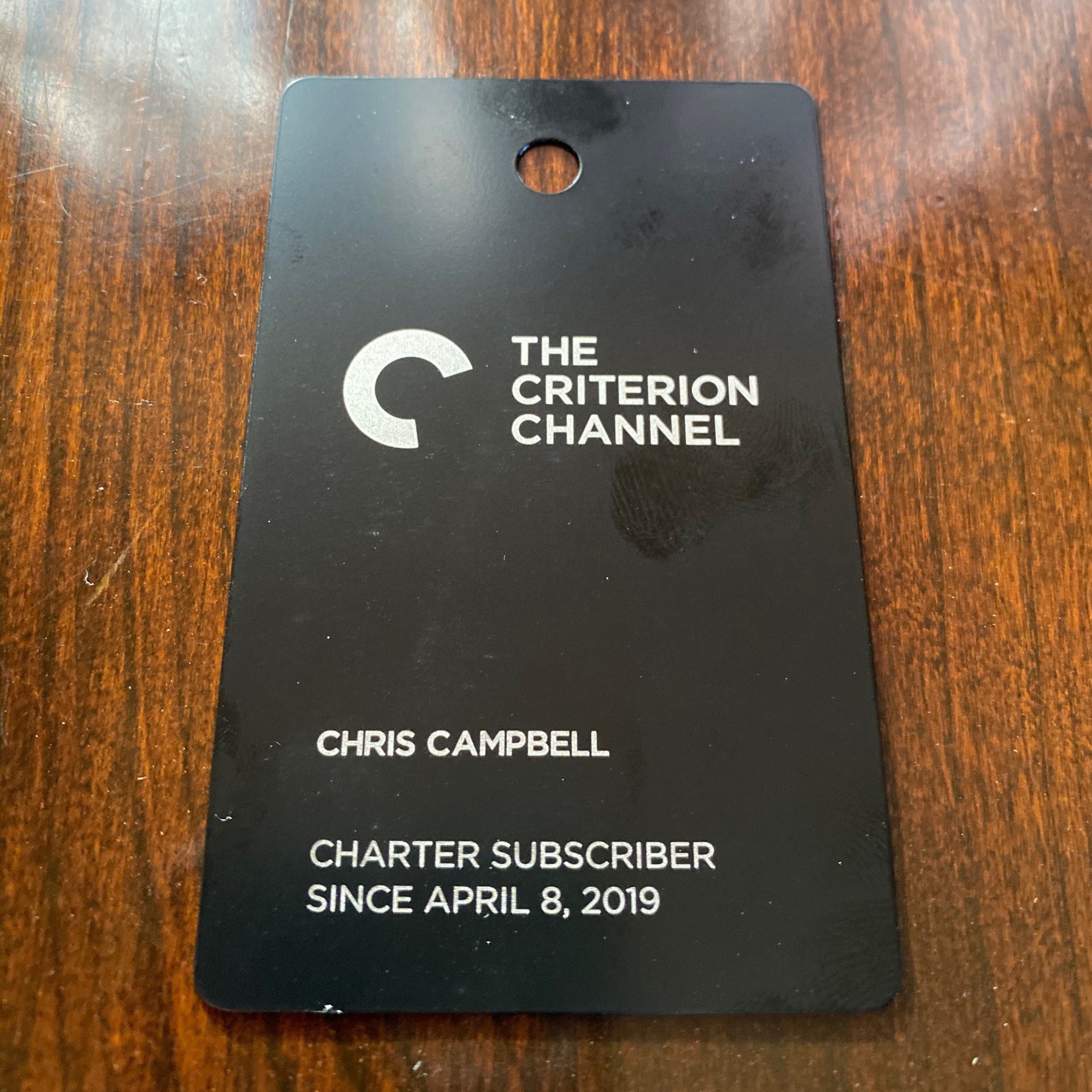 Criterion Channel metal card.