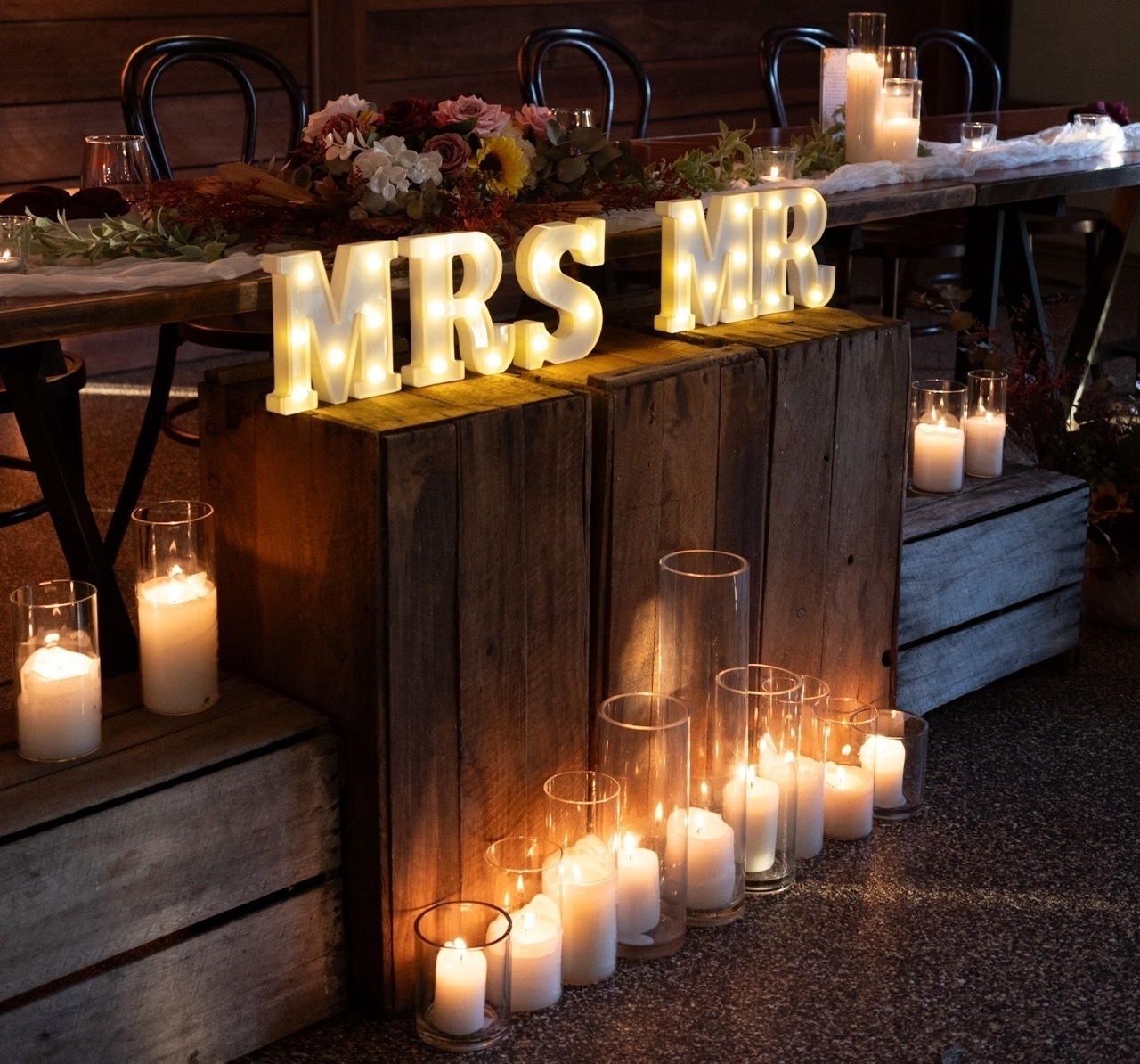 Bridal table display at a wedding | Photo by author