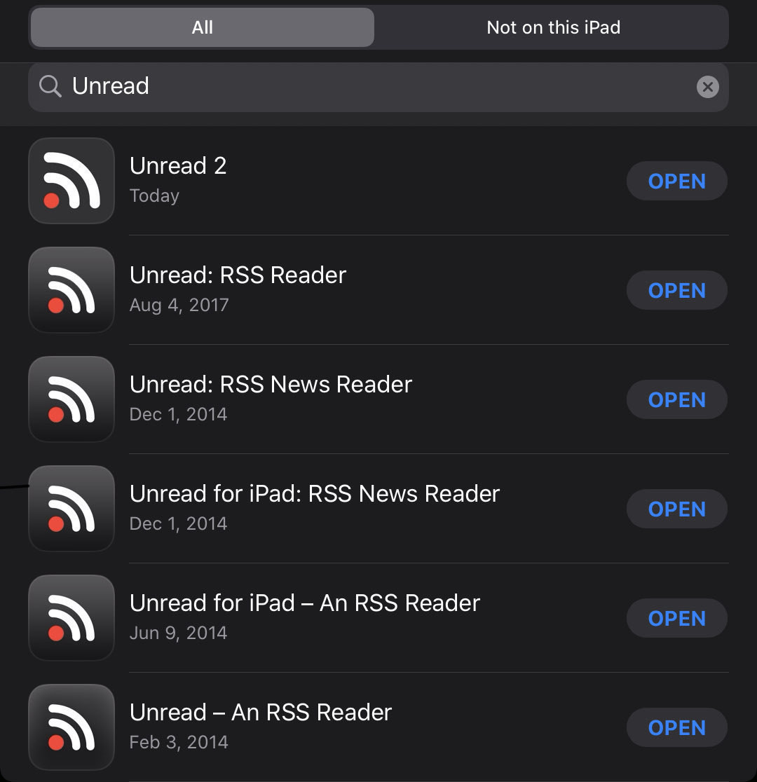 Unread version in under Purchased in the App Store.