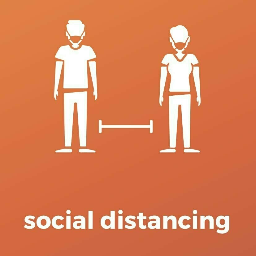Partial screenshot from thr Drops app showing the iconography for "social distancing."