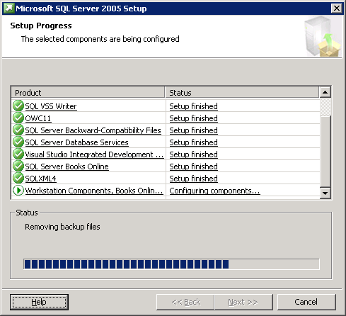 Sql 2005 progress box