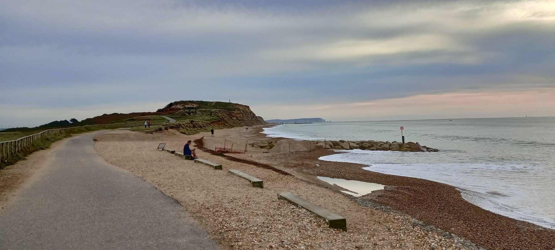 Hengistbury Head and the Needles in the background 