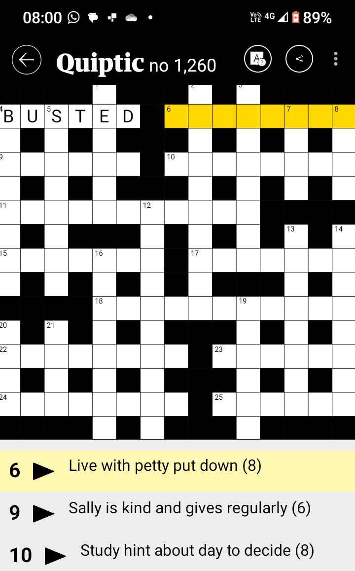 The Guardians Quiptic crossword - which is a cryptic for people like me, who aren't very good at them