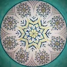 A mandala featuring intricate floral patterns.