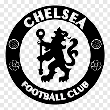 A black and white Chelsea Football Club logo featuring a lion holding a staff, surrounded by the club's name.