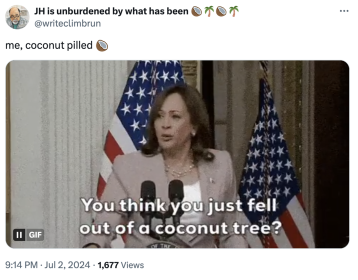 Kamala Harris 'coconut tree' meme