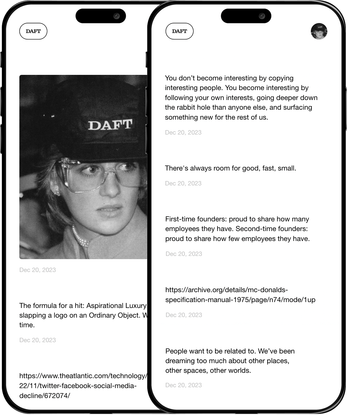 Screenshot of Daft Social