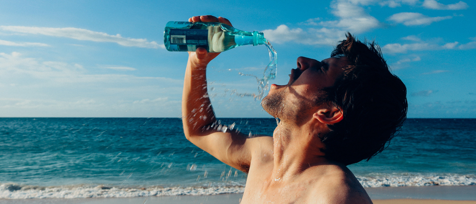 Person drinking water