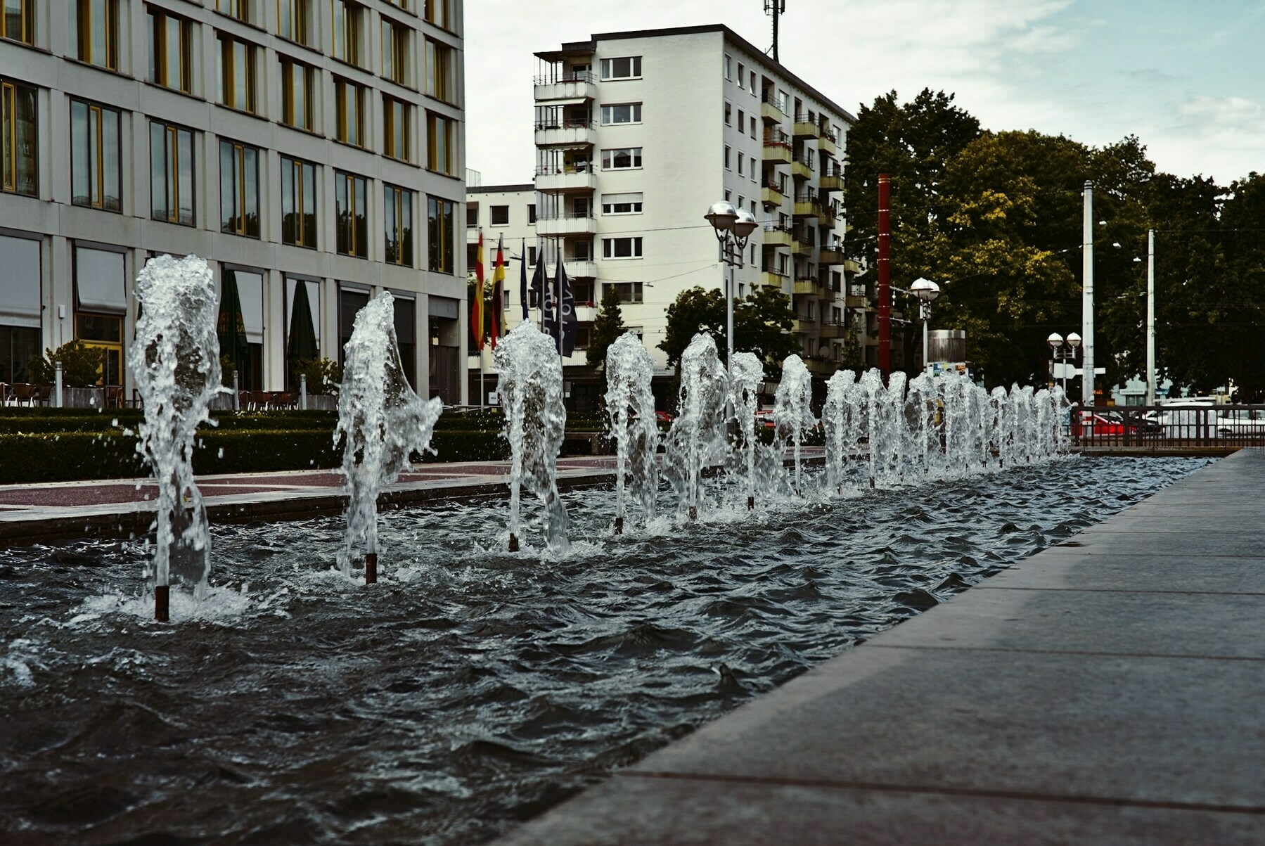 water fountain beside park