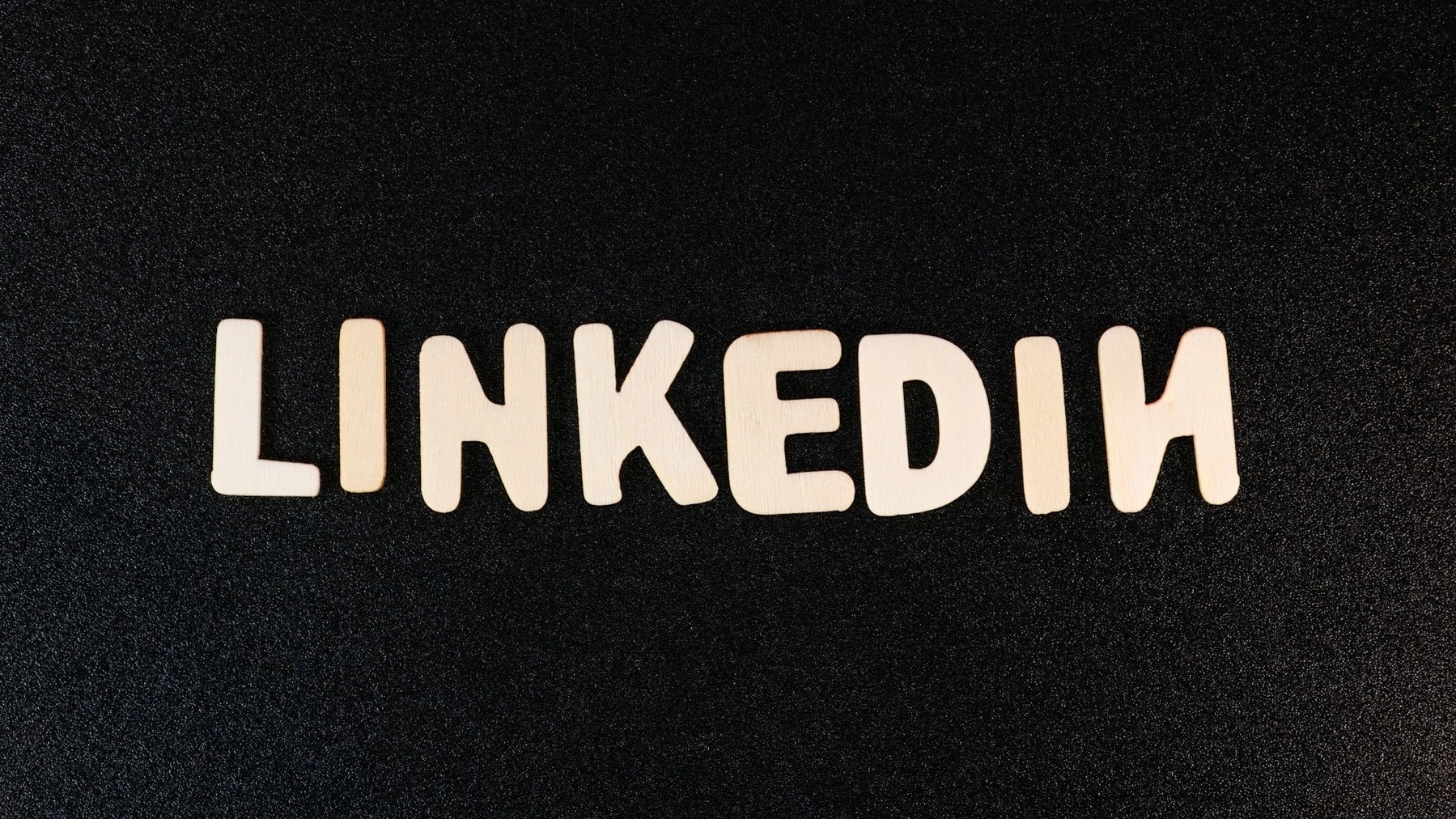 The word 'LinkedIn' in white letters on a black background