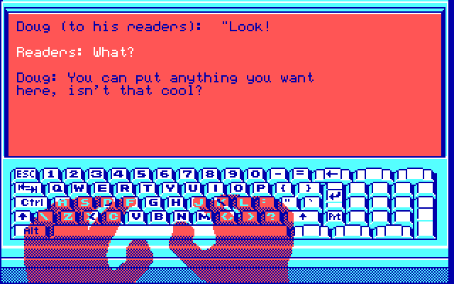 Auto-generated description: A vibrant graphic depicts hands typing on a colorful keyboard, accompanied by on-screen text discussing customizable content.