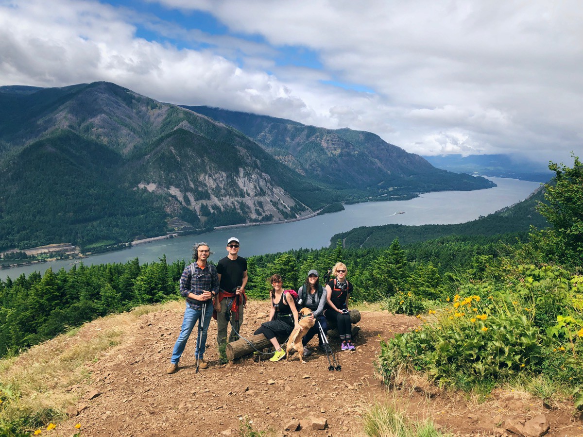 Group at the lookout halfway to the top. Photo by a friendly hiker.