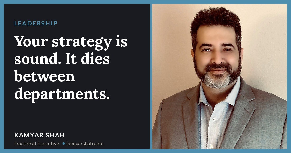 Your strategy is sound. It dies between departments.