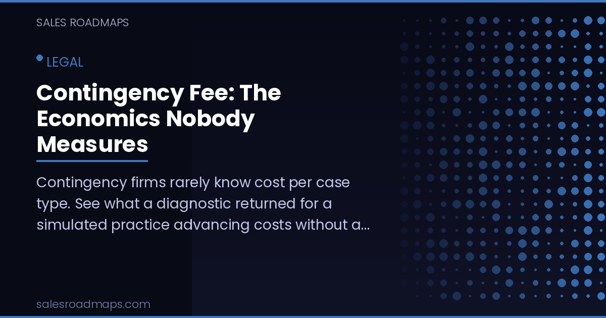 Contingency Fee: The Economics Nobody Measures - Sales Roadmap