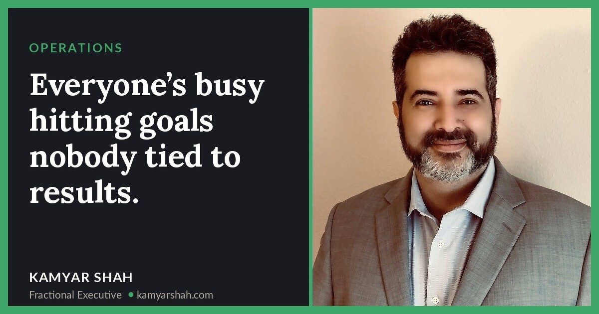 Everyone’s busy hitting goals nobody tied to results.