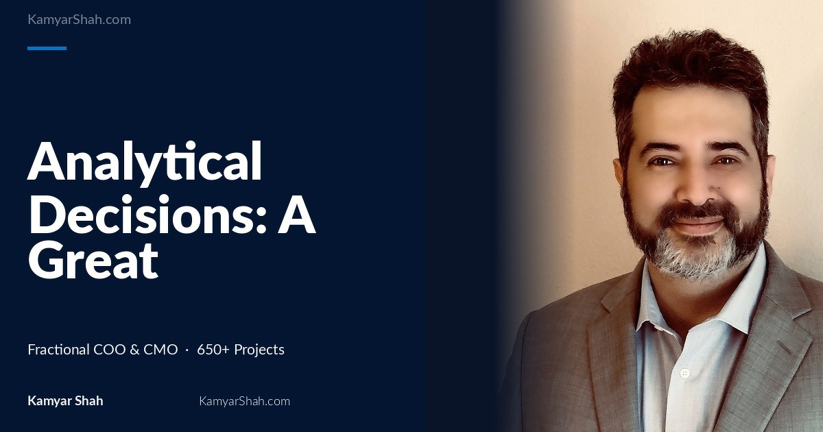 Where to start when shifting to analytical decision-making, Fractional COO answer
