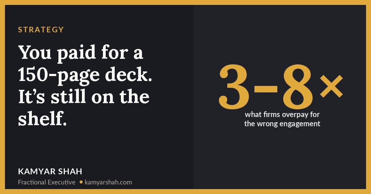 You paid for a 150-page deck. It’s still on the shelf.