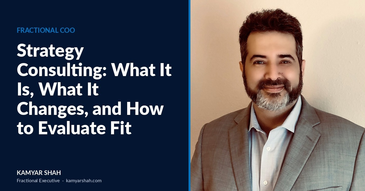 Strategy consulting explained, Fractional COO answer