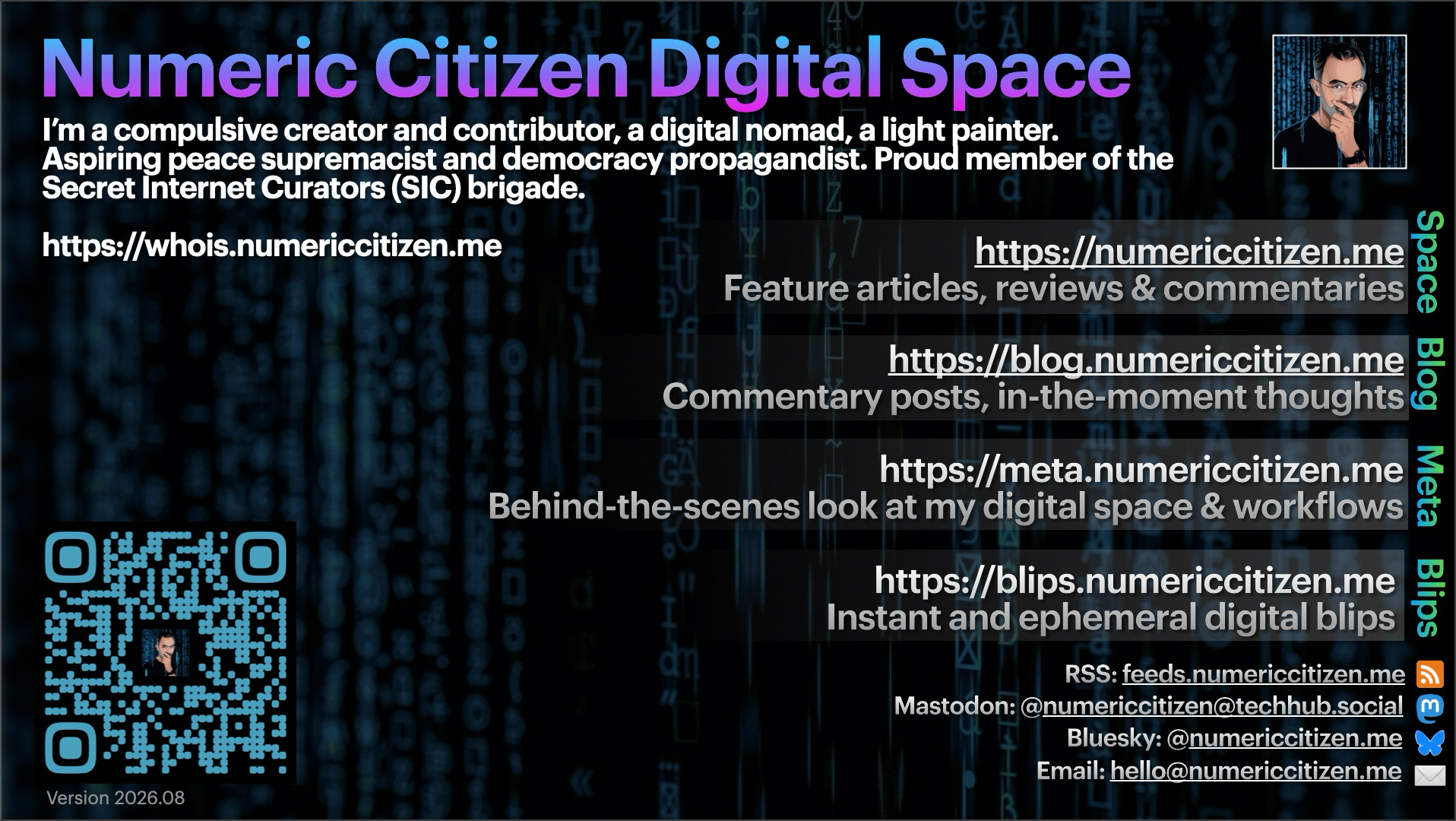 Numeric Citizen Digital Space visitor card previous design