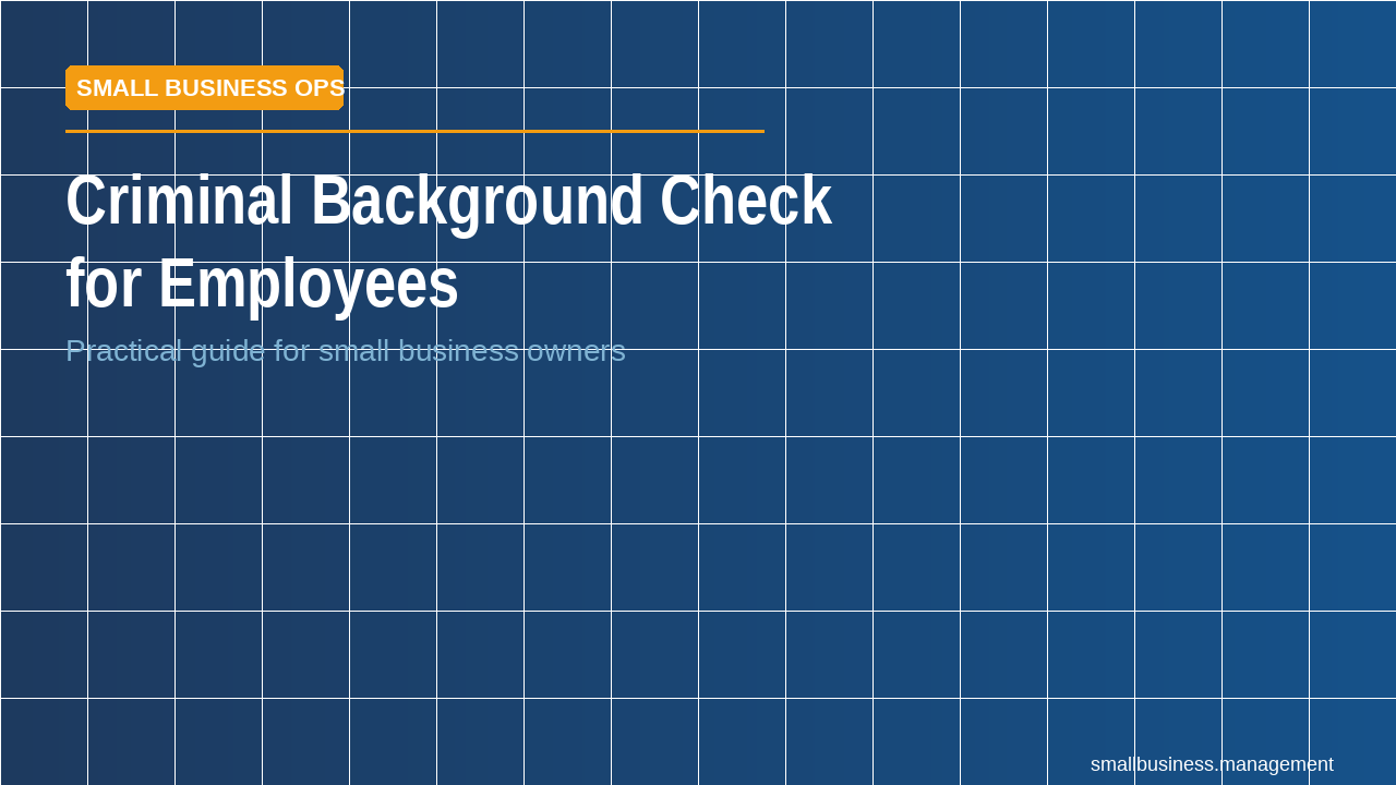 No background check policy = negligent hiring liability. Wrong policy = discrimination liability. What small businesses need