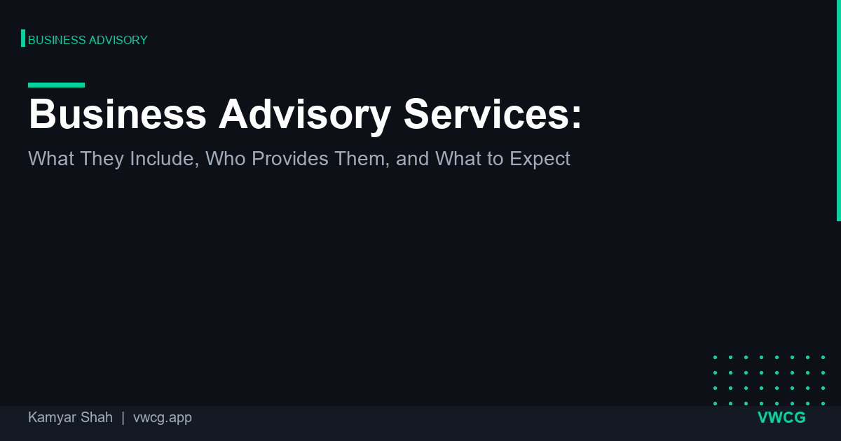 Business advisory services is a category most founders reach for at the wrong time. What it actually includes, who provides i