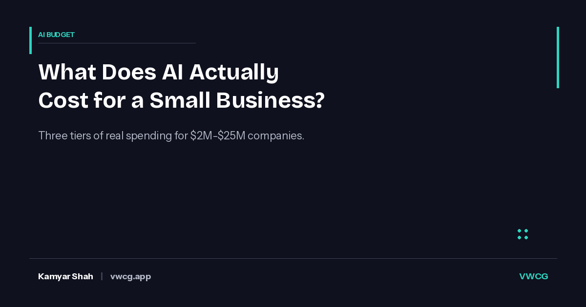 What SMBs in the $2M–$25M range actually pay for AI: tools, implementation, and ongoing costs — with a realistic view of when
