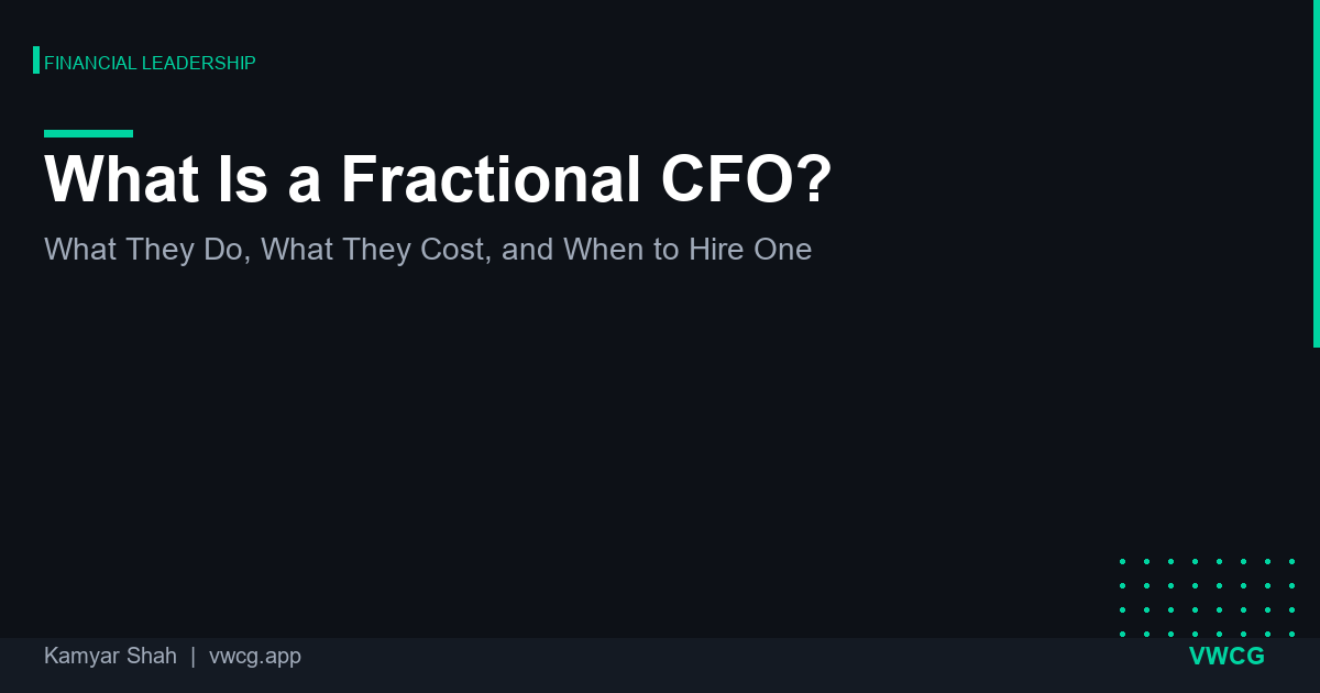A fractional CFO gives growing companies CFO-level financial leadership without the full-time cost. What they actually do (it