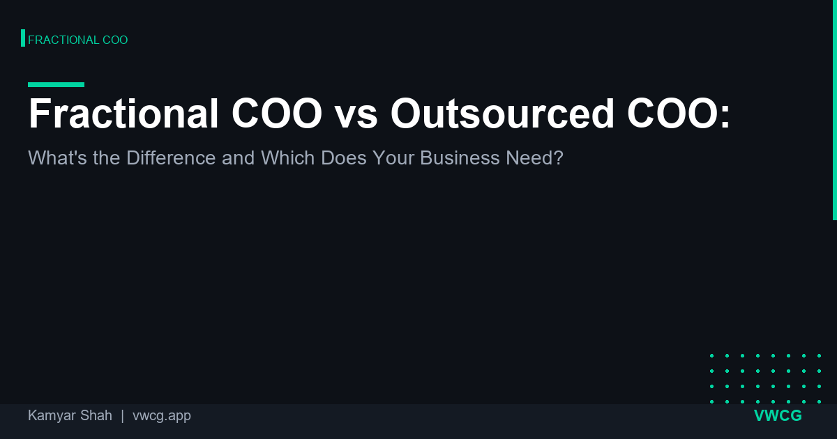 Fractional COO and outsourced COO are not the same model. The difference isn't just cost — it's who owns accountability and w
