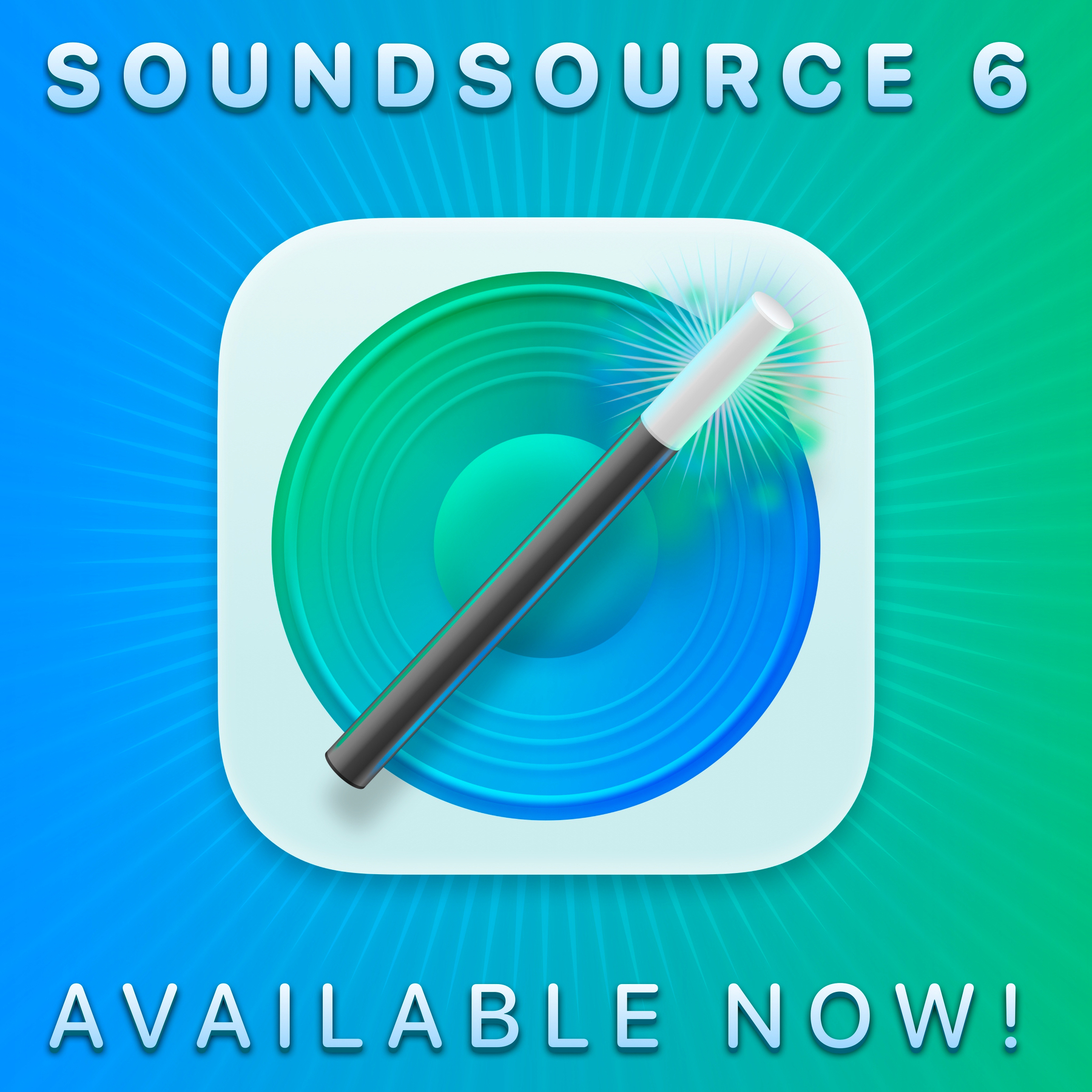 SoundSource 6 icon and text reading “Available Now!”