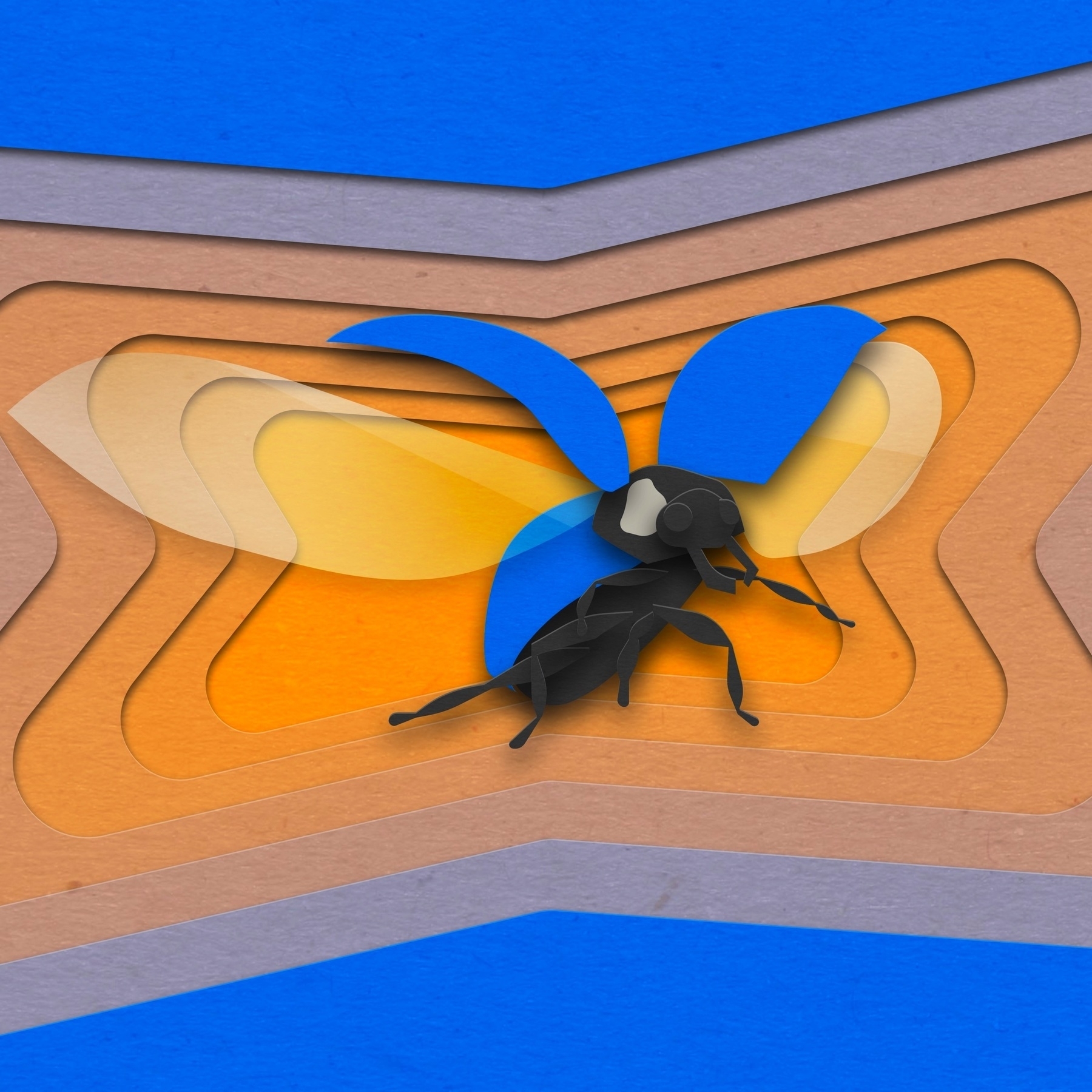 A cartoon bug, over the Rogue Amoeba logo