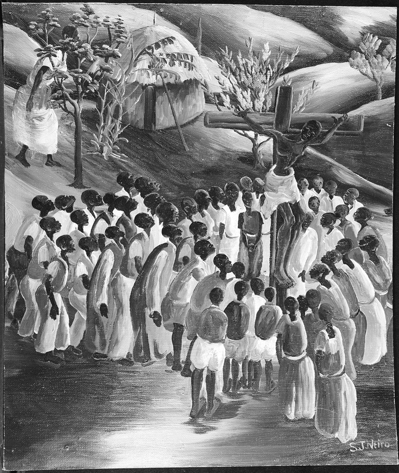Kakindo Crucifixion (photograph of original color work). Ntiro, Sam J., 1923-1993