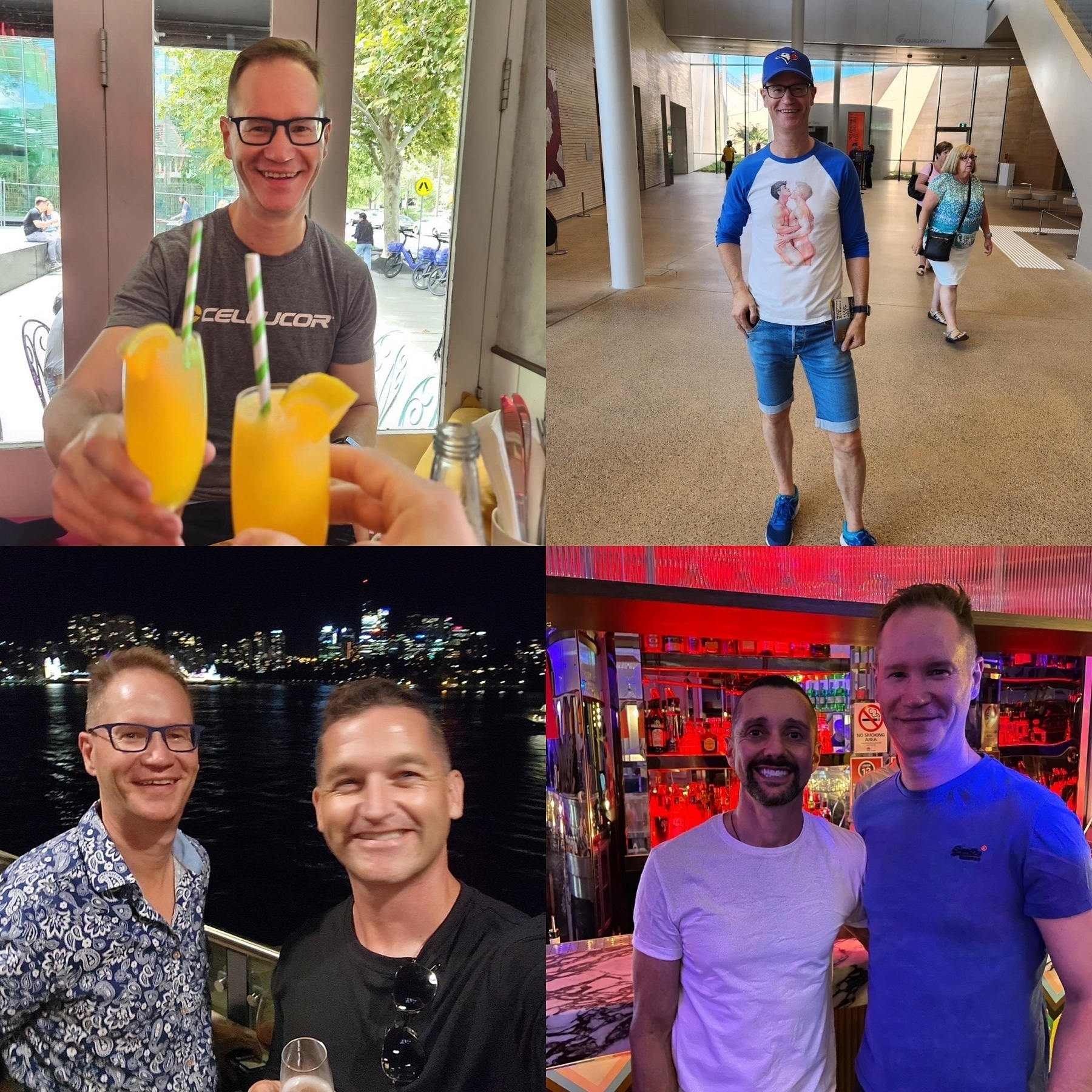 Collage of friends catching up for Sydney World Pride