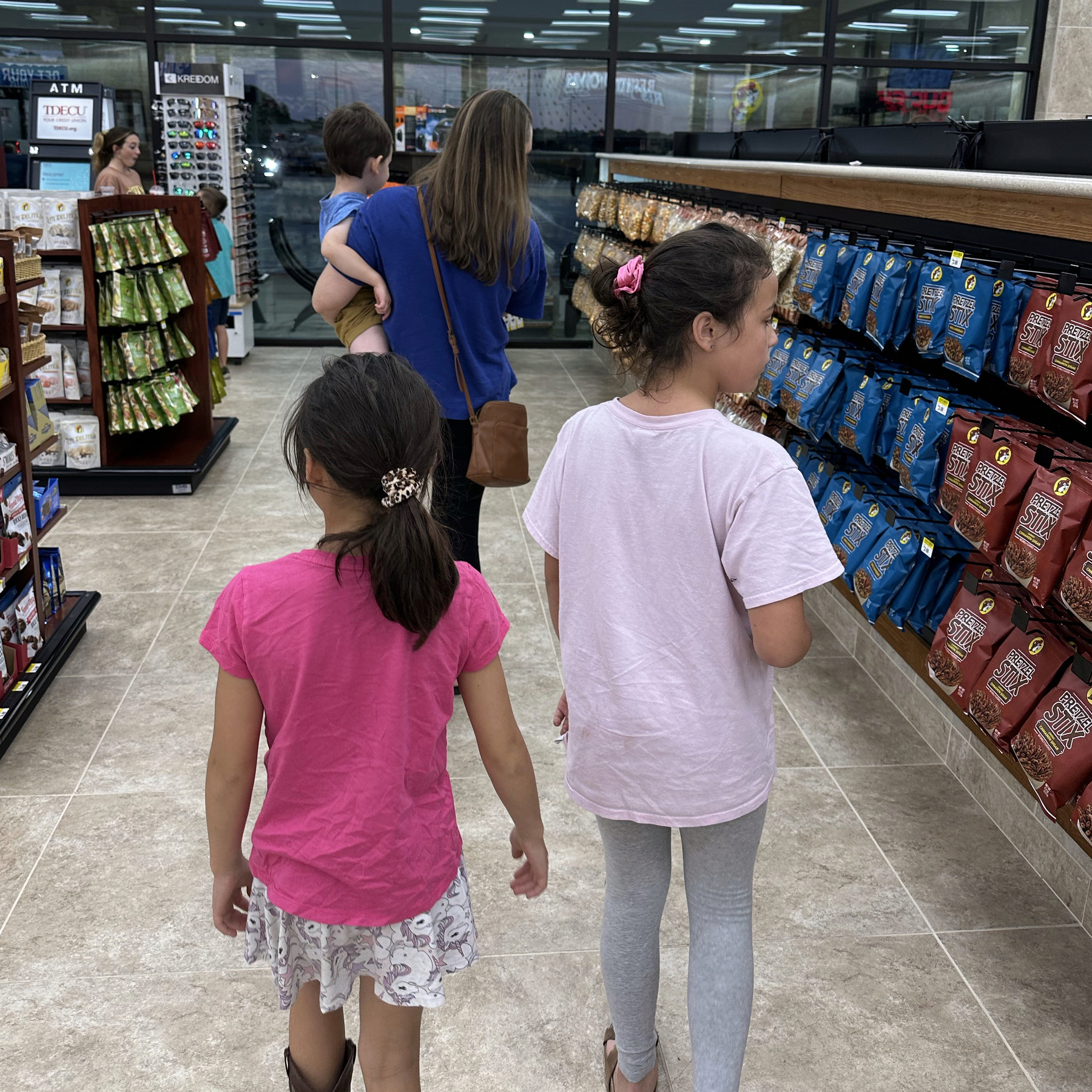 My family wandering the aisles of Buc-ee’s. 