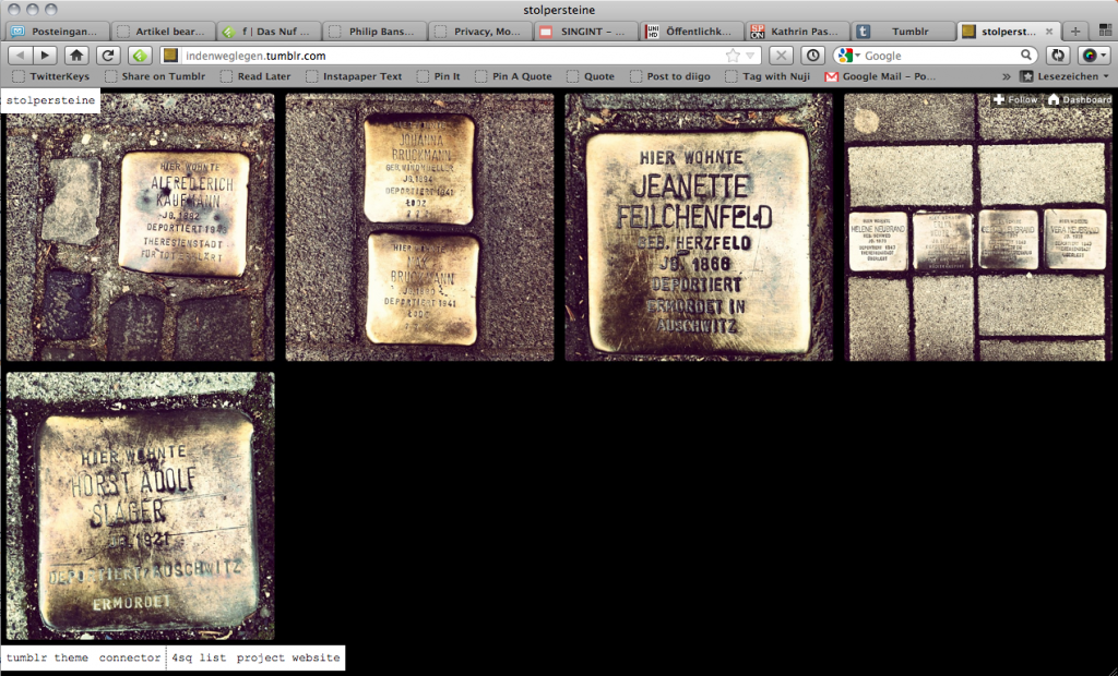 Screenshot Tumblr Stolpersteine