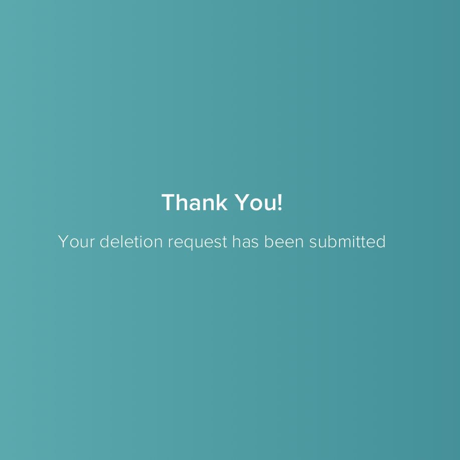 Fitbit account deletion screen
