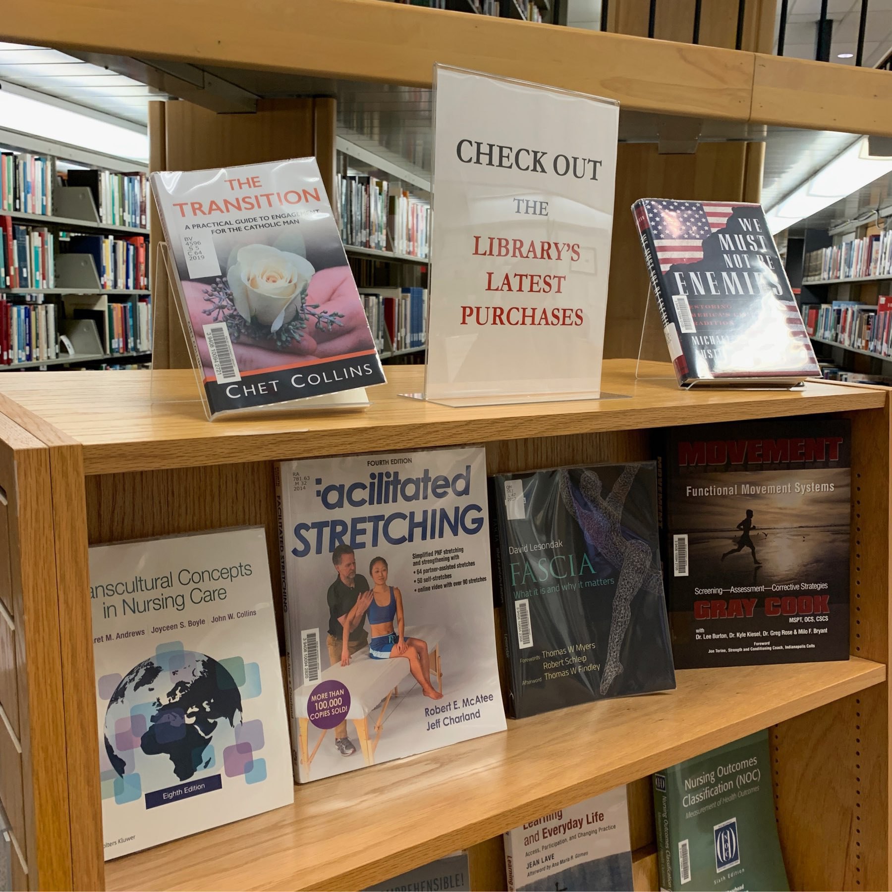 The Transition book on a library shelf
