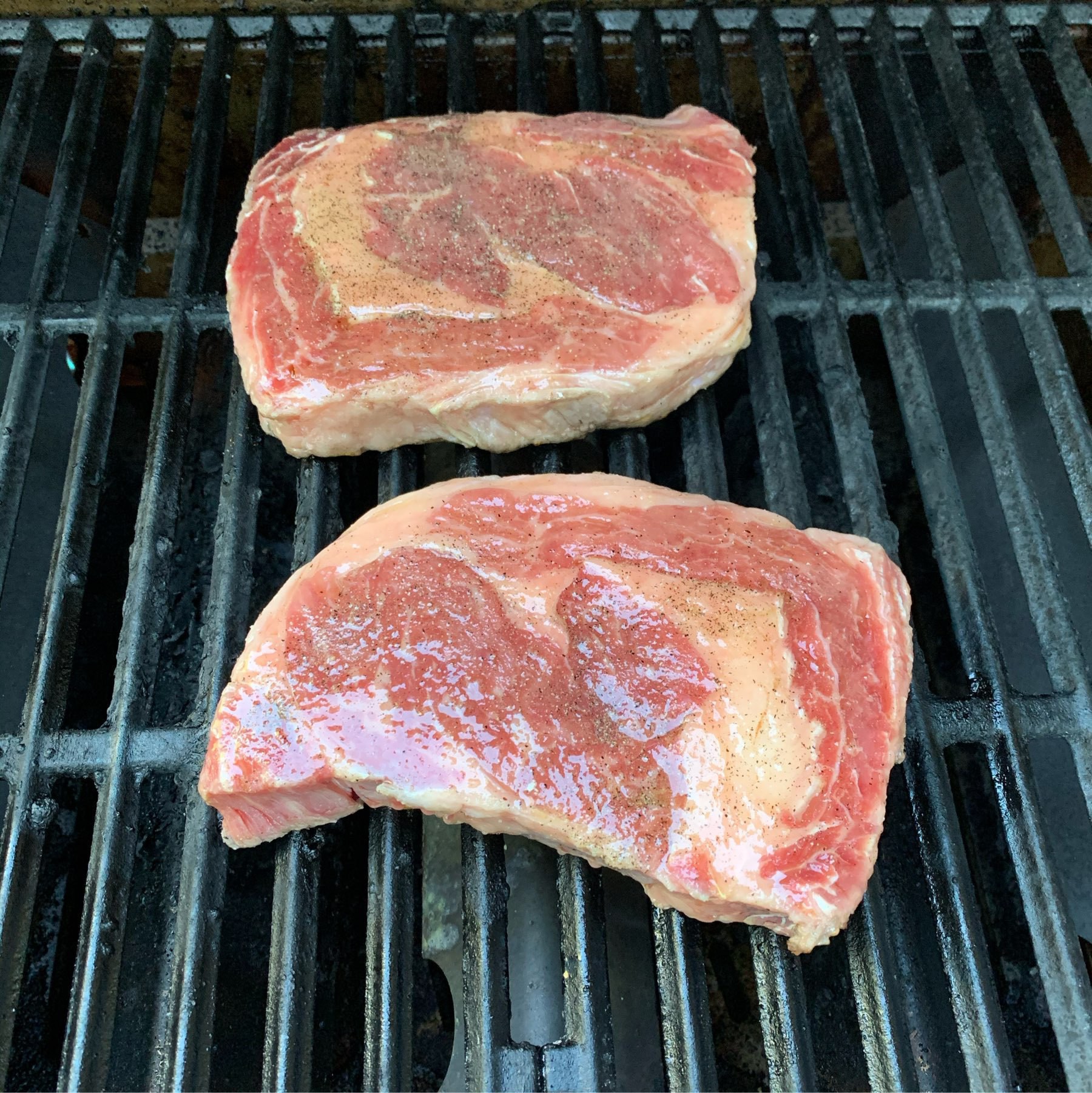 Steaks on the grill