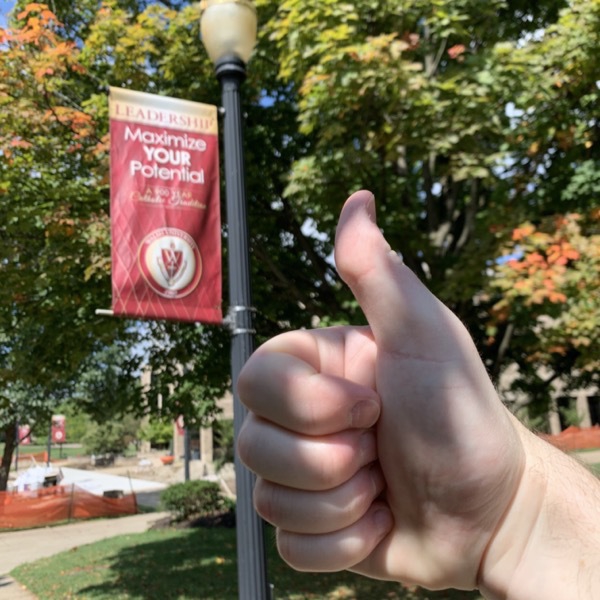 Thumbs up on campus