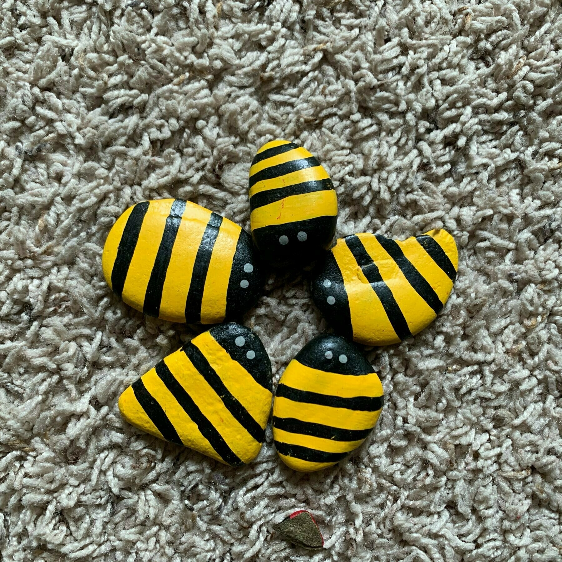 Bumble bee painted rocks