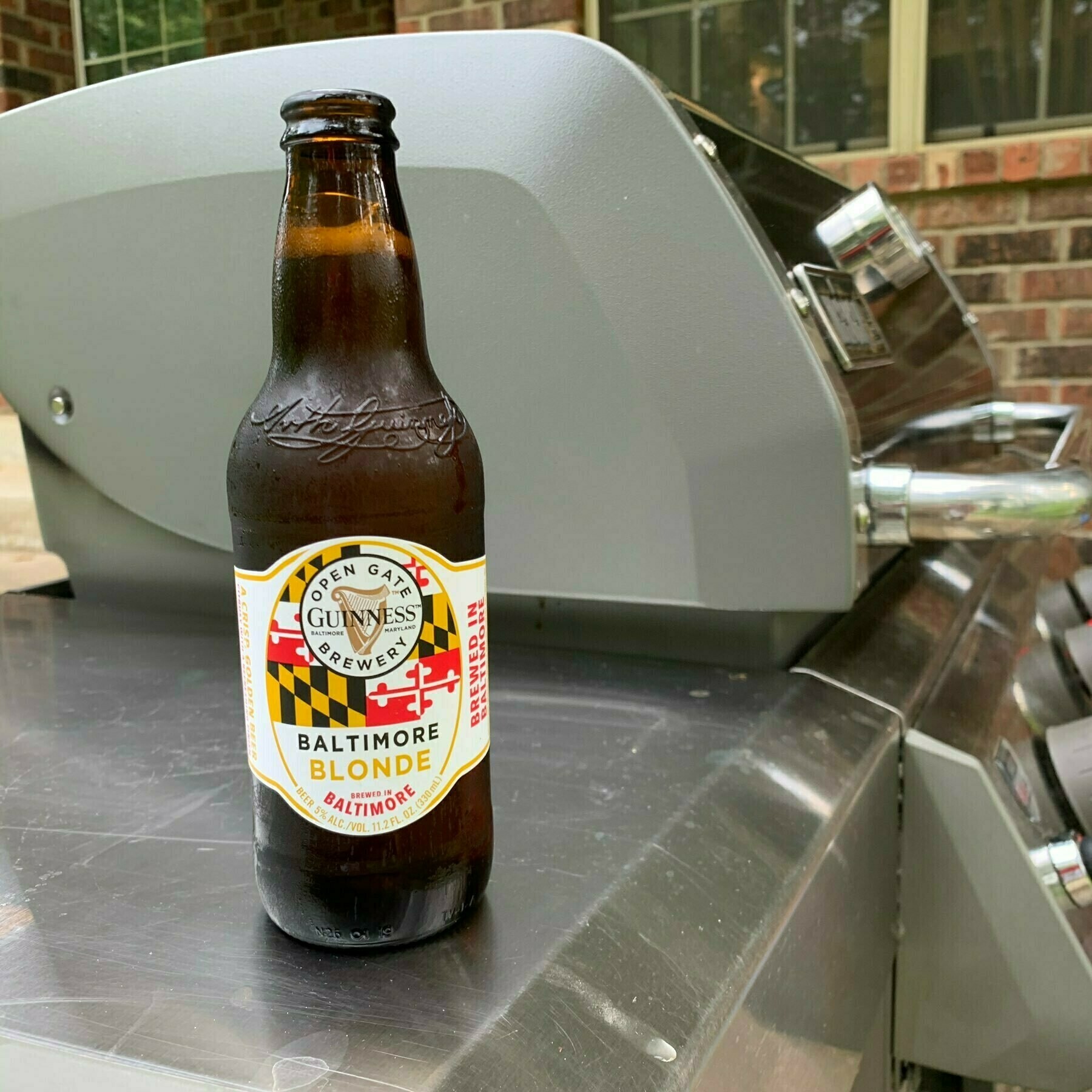 Beer on a grill