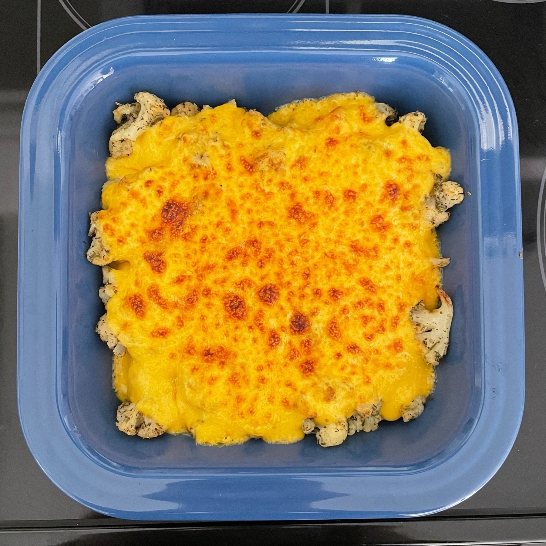 Cauliflower Mac and Cheese in dish