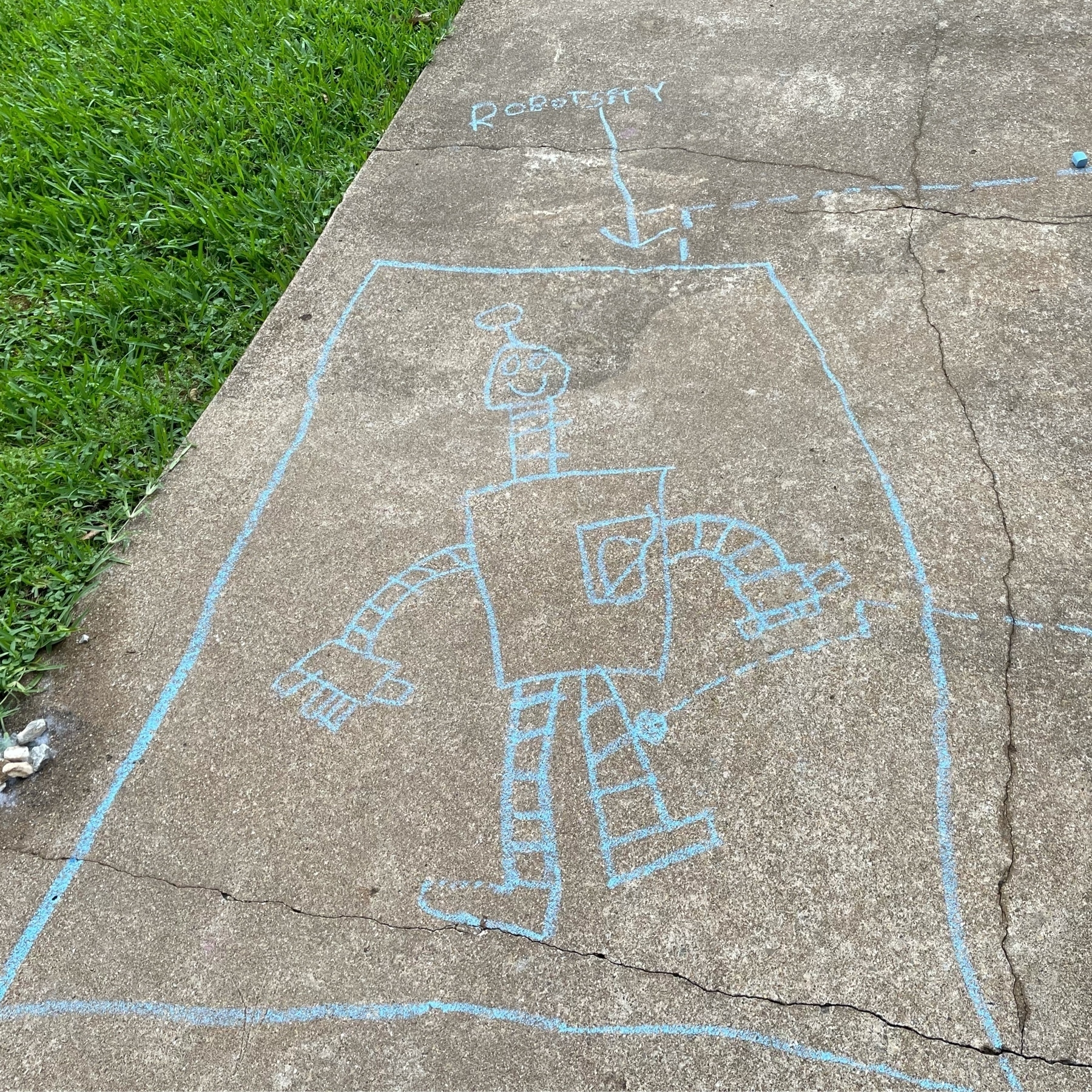Kid chalk drawing