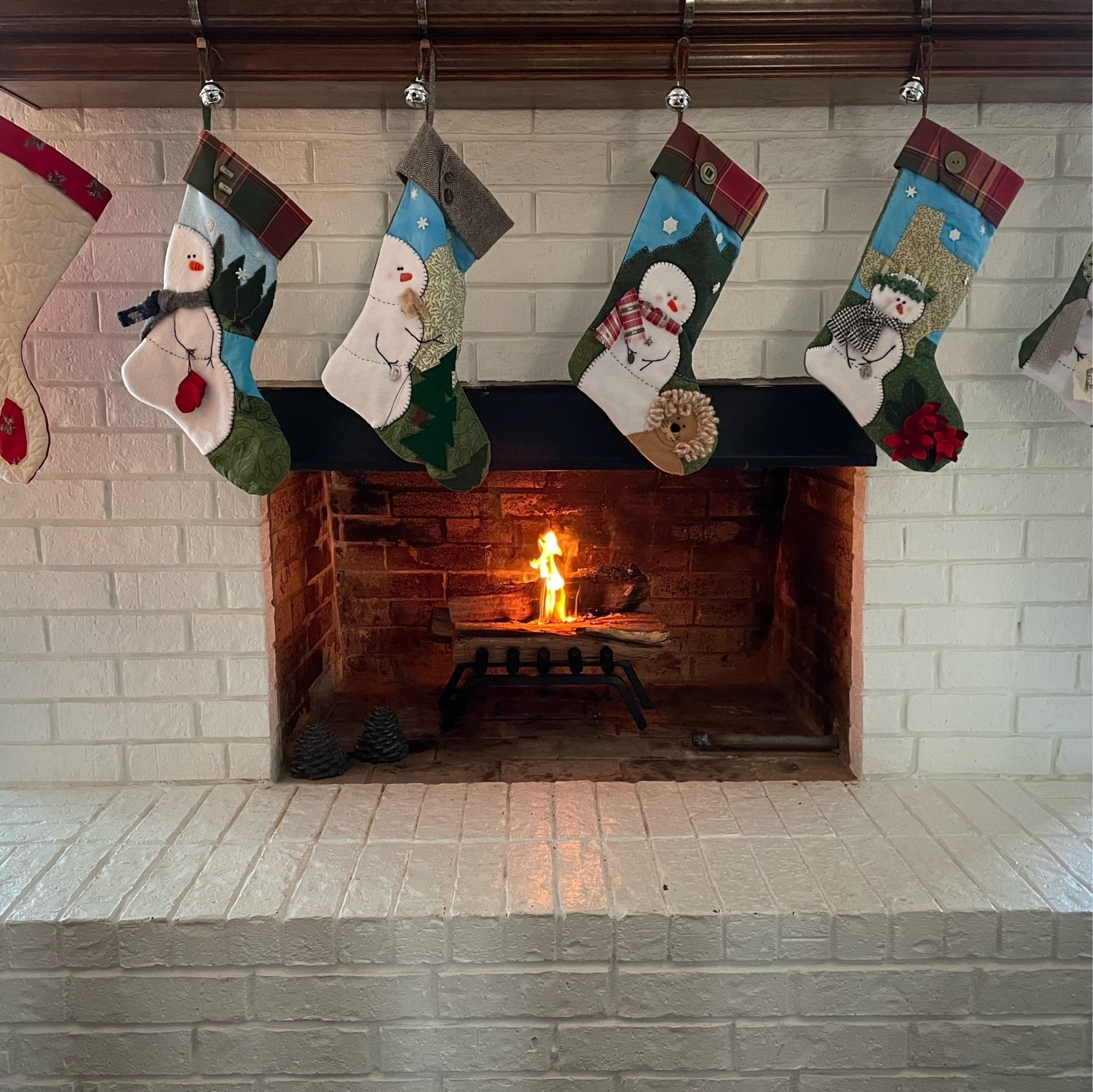 Fire with Christmas stockings